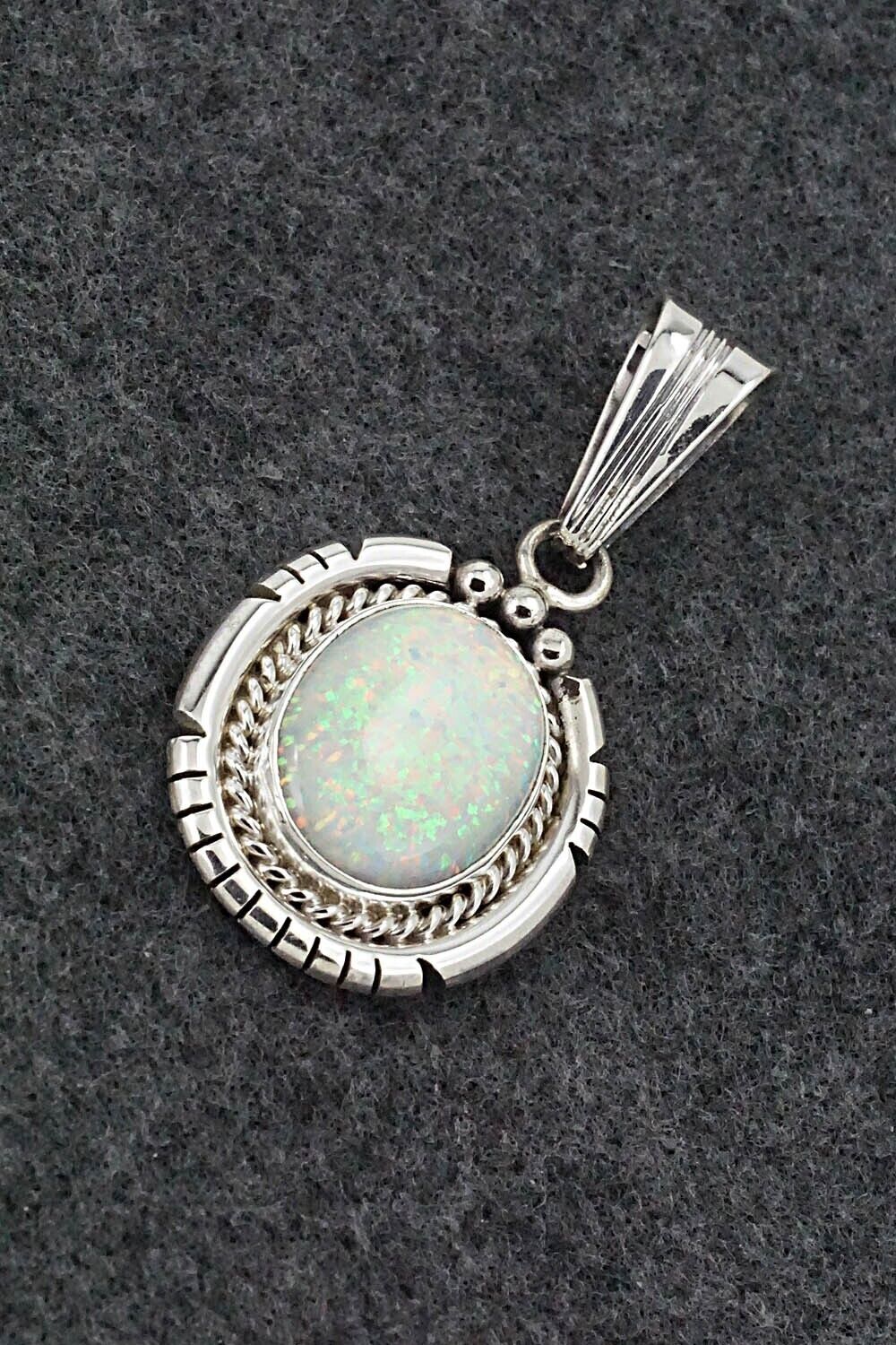 Opalite & Sterling Silver Pendant - Samuel Yellowhair