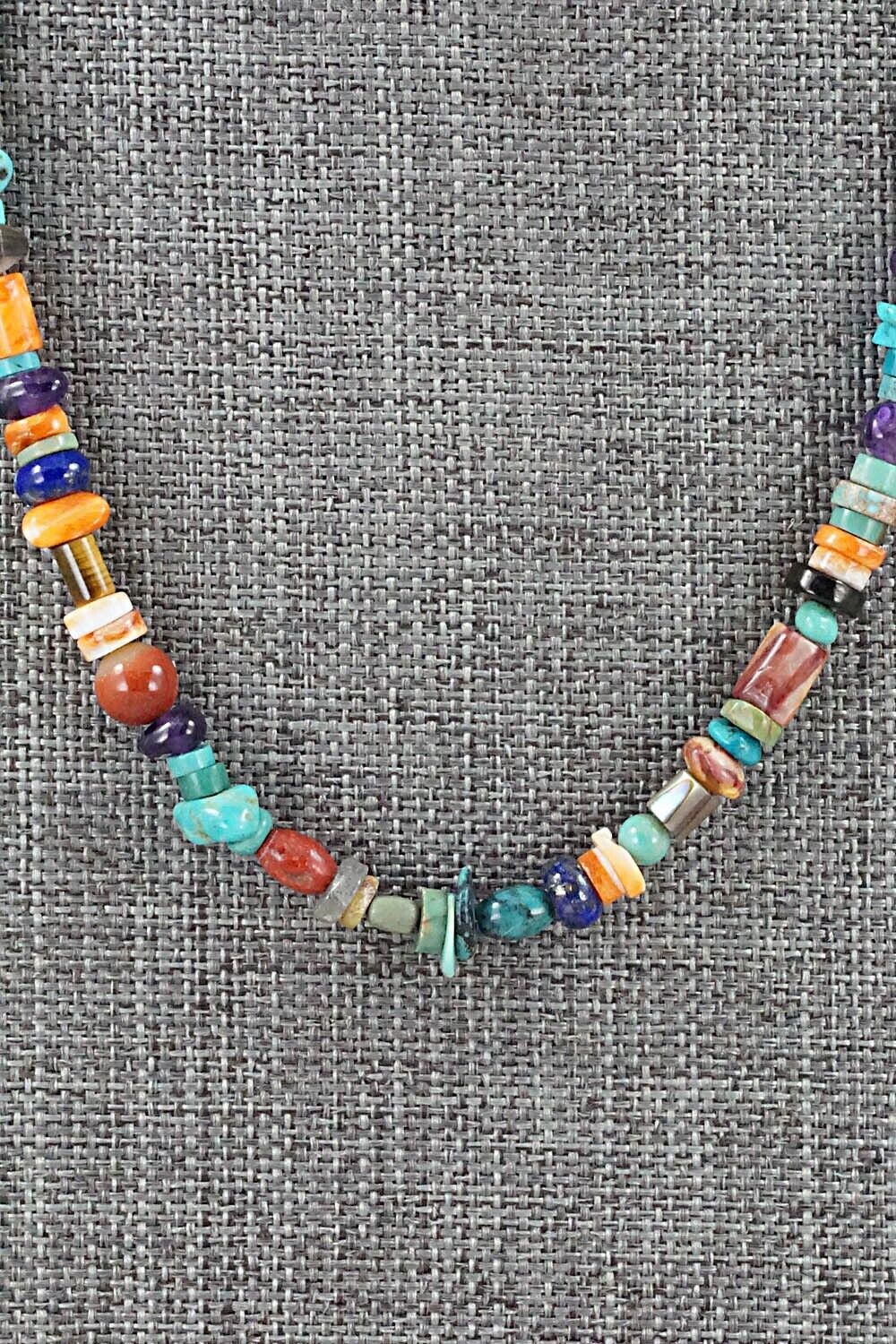Multi Stone and Sterling Silver Necklace - Helen Tsosie