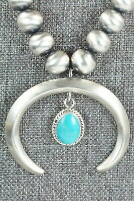 Turquoise & Sterling Silver Navajo Pearl Necklace - Jan Mariano