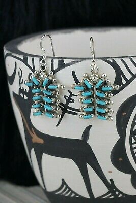 Zuni Turquoise & Sterling Silver Earrings - Vickie Johnson - High Lonesome Trading