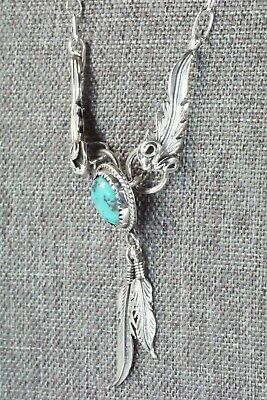 Turquoise & Sterling Silver Necklace - Lee Shorty