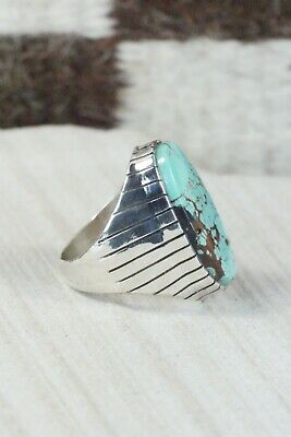 Navajo Turquoise and Sterling Silver Ring - Ray Jack - Size 10