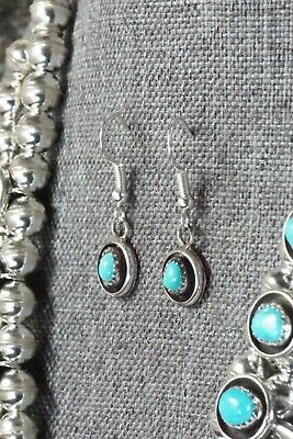 Turquoise & Sterling Silver Squash Blossom and Earrings - Phil Garcia