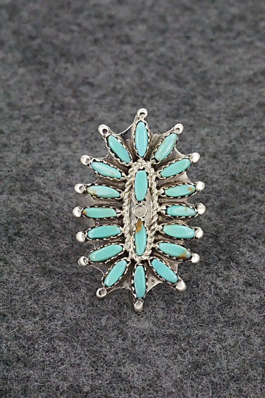 Turquoise & Sterling Silver Ring - Nathaniel Nez - Size 9