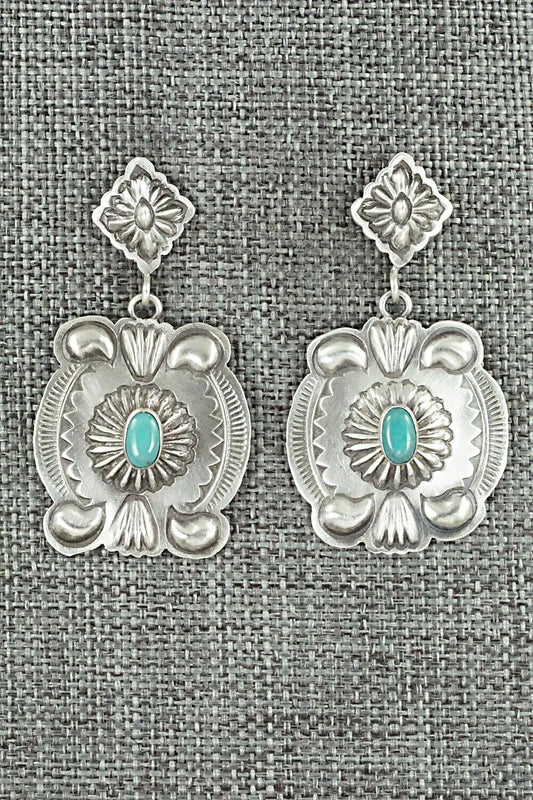 Turquoise & Sterling Silver Earrings - Terry Charlie