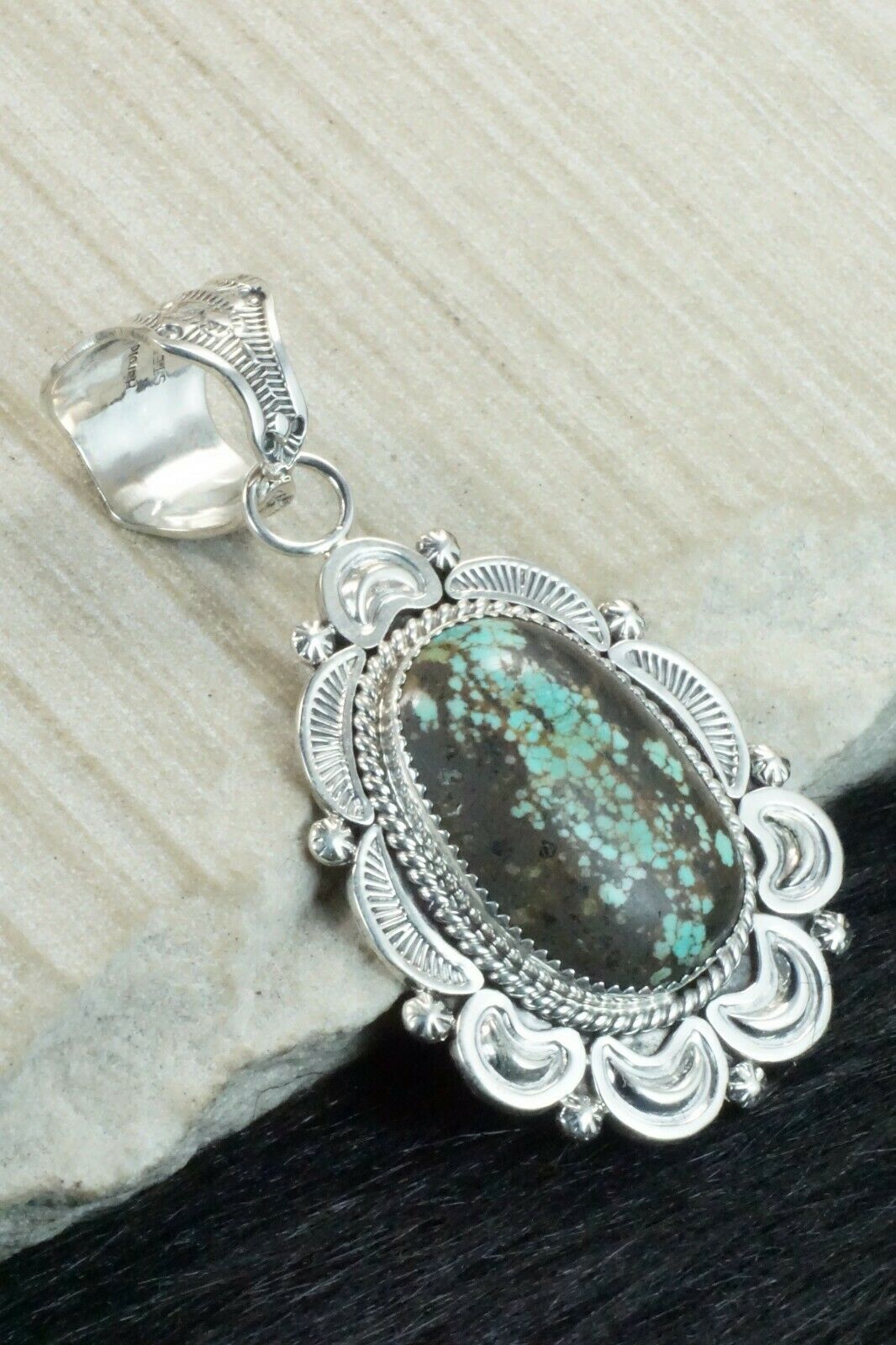 Turquoise & Sterling Silver Pendant - Harold Joe
