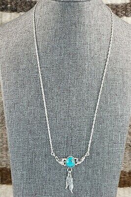 Navajo Turquoise and Sterling Silver Necklace - Roger Pino