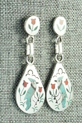 Multi Stone Inlay and Sterling Silver Earrings - Sammy Guardian