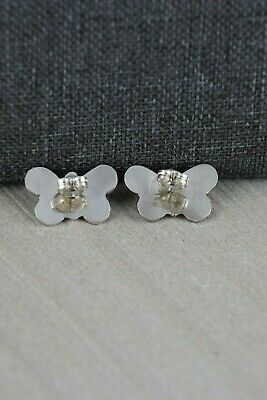 Zuni Turquoise and Sterling Silver Butterfly Earrings - Gloria Lonasee - High Lonesome Trading