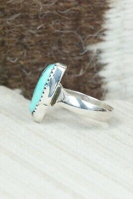 Turquoise & Sterling Silver Ring - Priscilla Reeder - Size 7.5