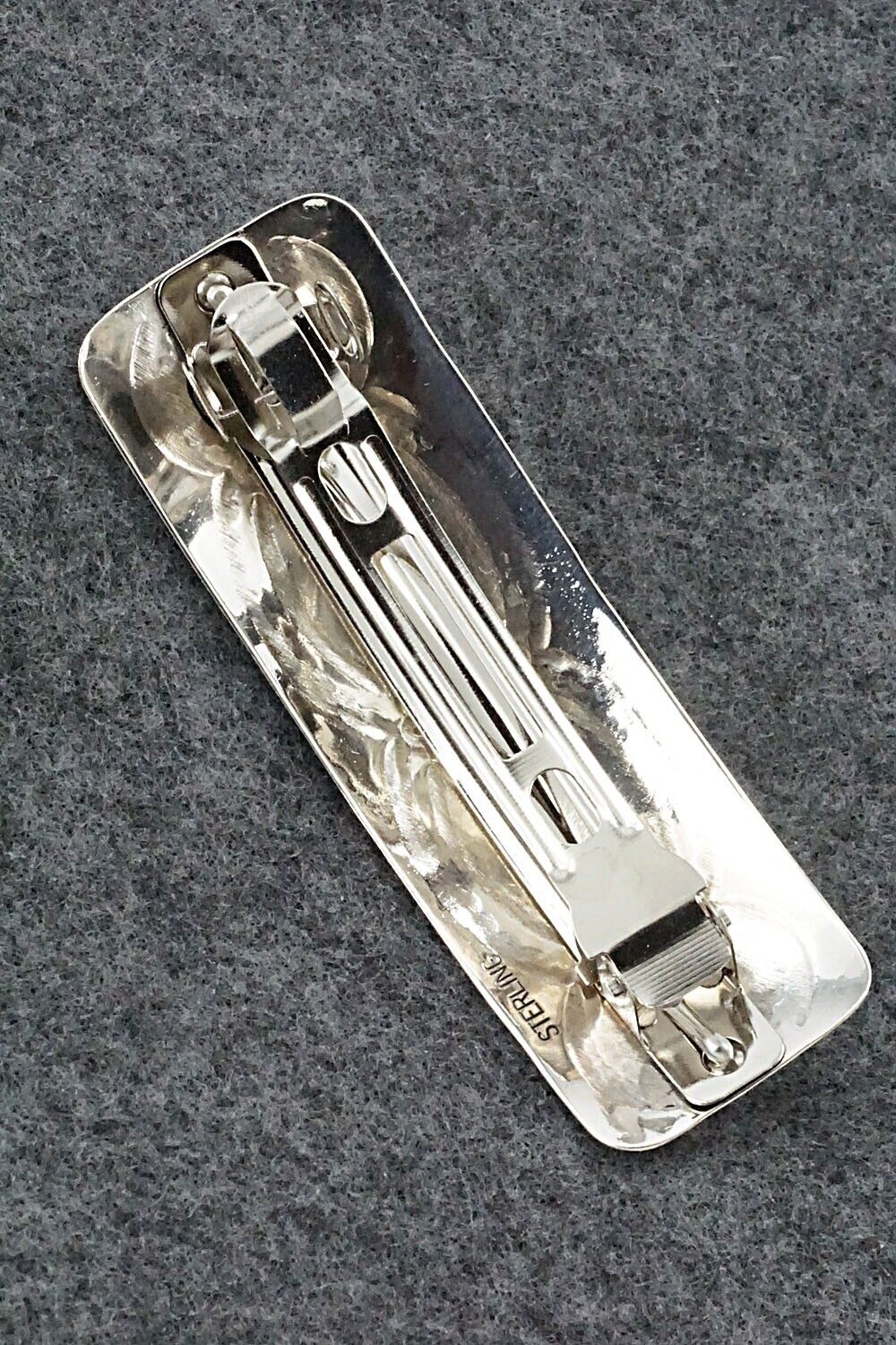 Turquoise & Sterling Silver Hair Barrette - Joann Silver