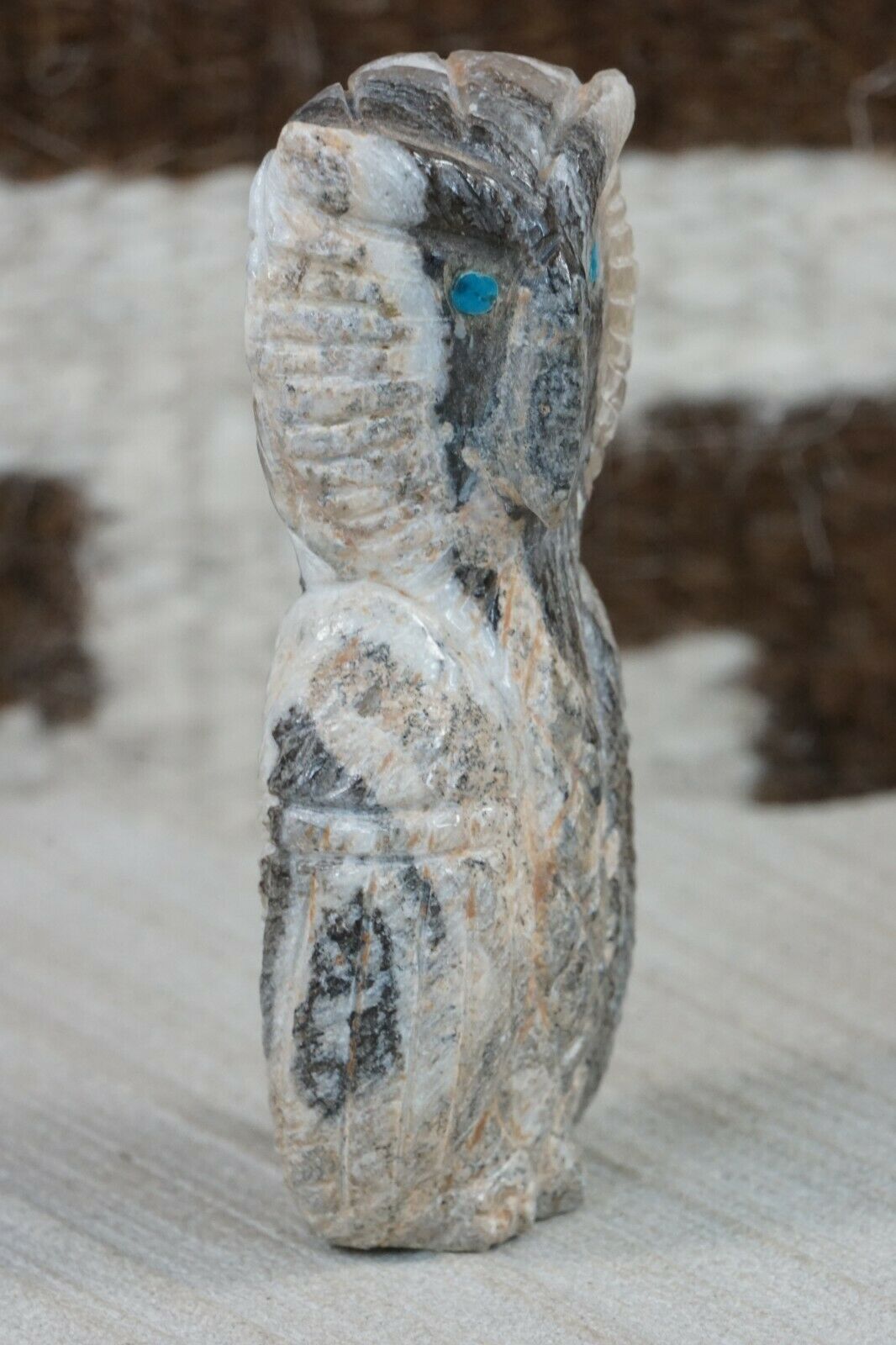 Owl Zuni Fetish Carving - Jonas Hastito - High Lonesome Trading