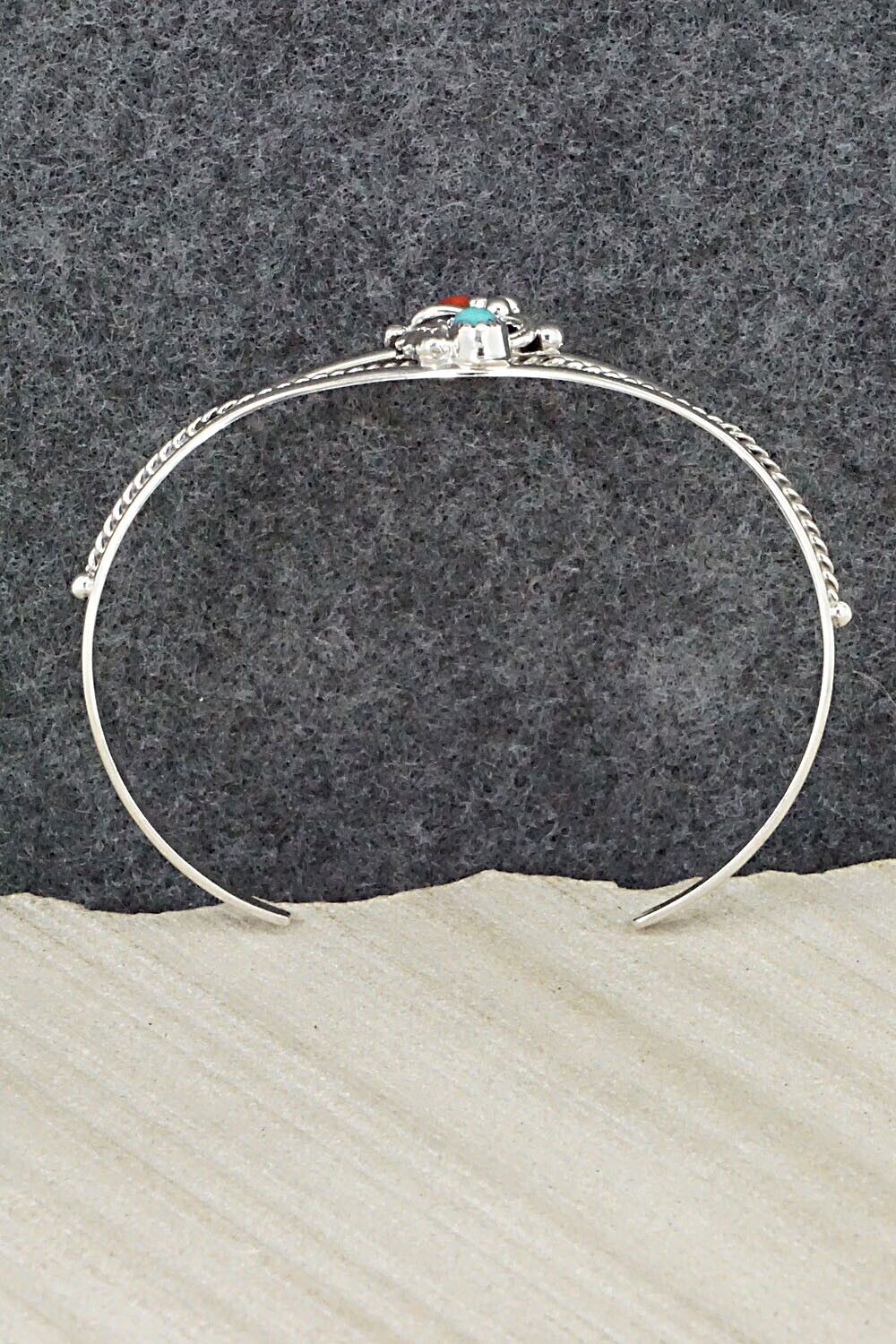 Turquoise, Coral & Sterling Silver Bracelet - William Begay