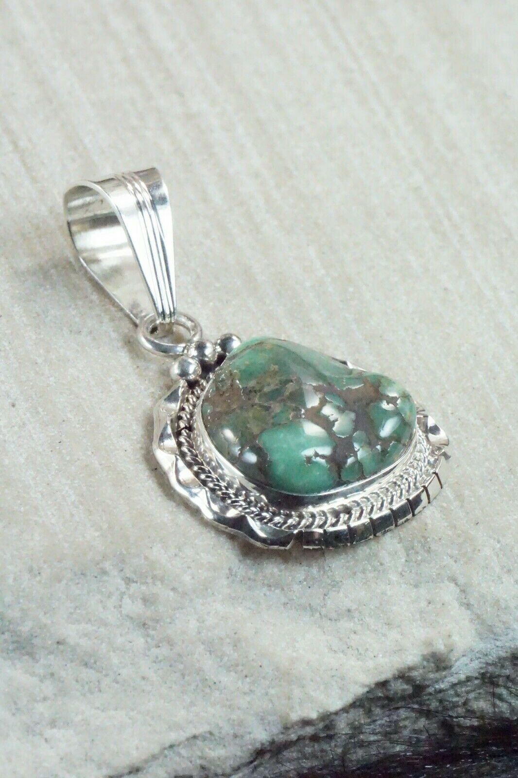 Turquoise & Sterling Silver Pendant - Samuel Yellowhair