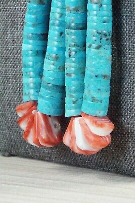 Turquoise & Spiny Oyster Necklace - Lupe Lovato