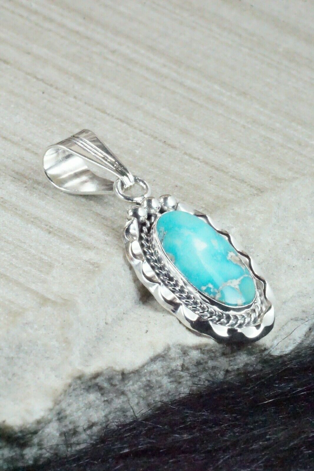 Turquoise & Sterling Silver Pendant - Samuel Yellowhair