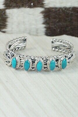 Navajo Turquoise & Sterling Silver Bracelet - Raymond Delgarito