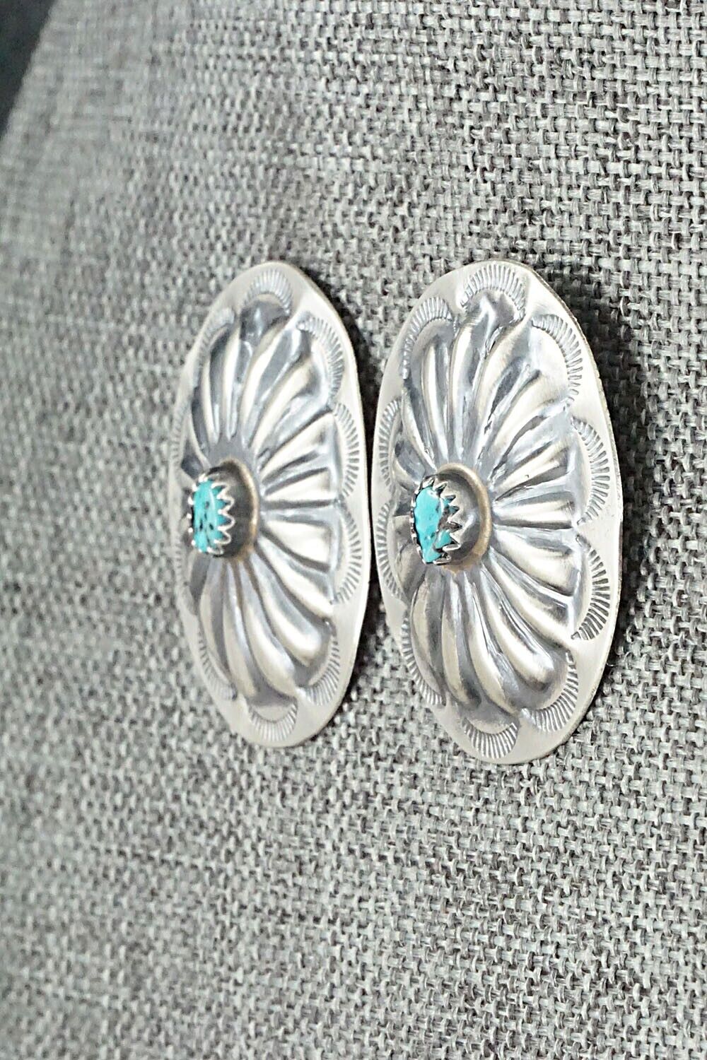 Turquoise & Sterling Silver Earrings - Joan Begay