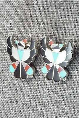 Multi Stone Inlay & Sterling Silver Earrings - Breon Wallace