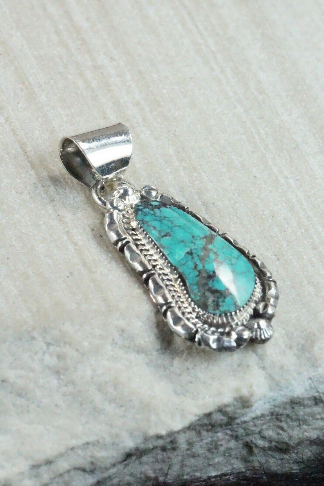 Turquoise & Sterling Silver Pendant - Samuel Yellowhair