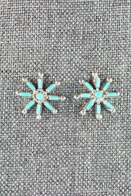 Turquoise & Sterling Silver Earrings - Marshall Qualo - High Lonesome Trading