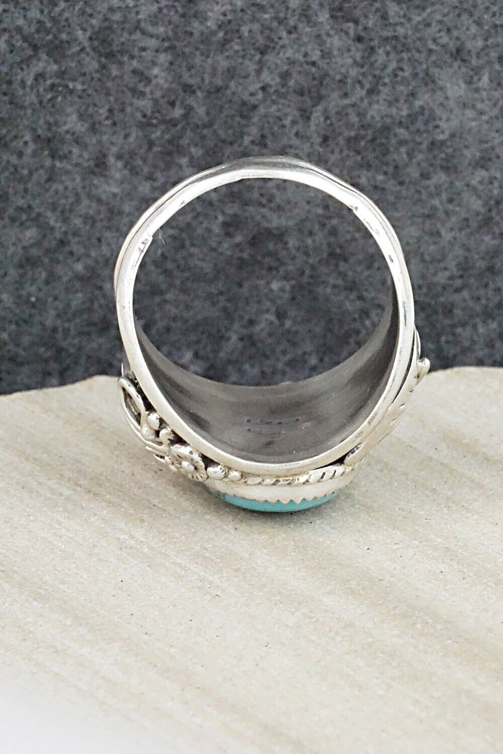 Turquoise & Sterling Silver Ring - Leonard Spencer - Size 11.75