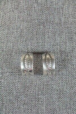 Navajo Sterling Silver Hoop Earrings - Robert Cadman