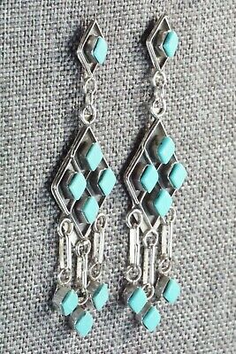 Turquoise & Sterling Silver Earrings - Priscilla Chavez