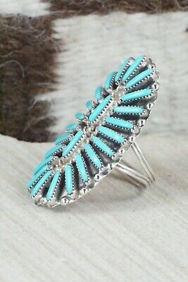 Turquoise & Sterling Silver Ring - Charlie John - Size 8