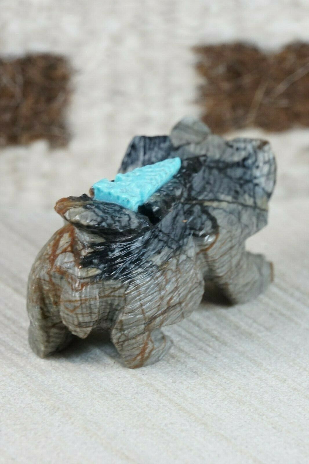 Badger Zuni Fetish Carving - Alvin Haloo - High Lonesome Trading
