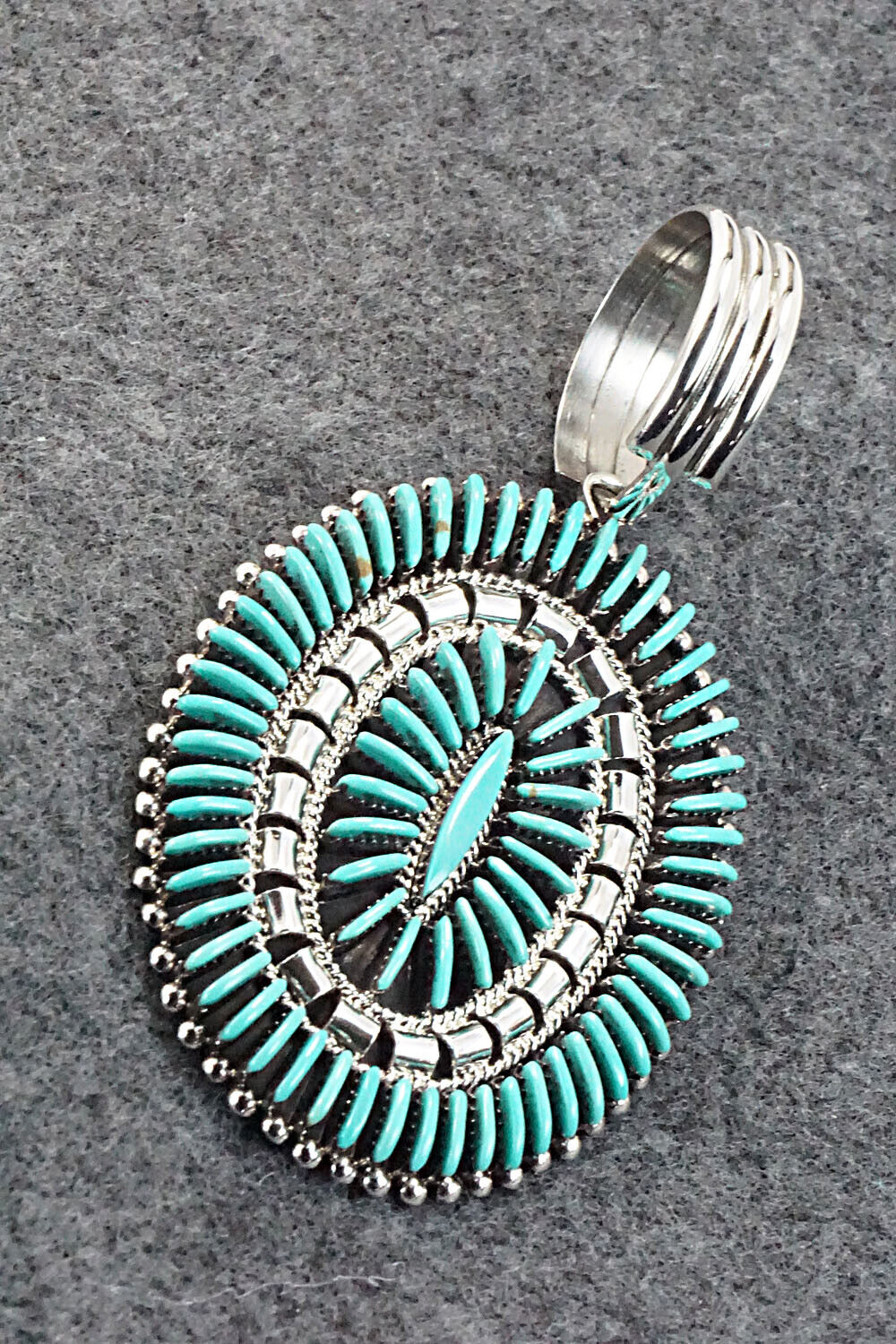 Turquoise & Sterling Silver Pendant - Edmund Cooeyate