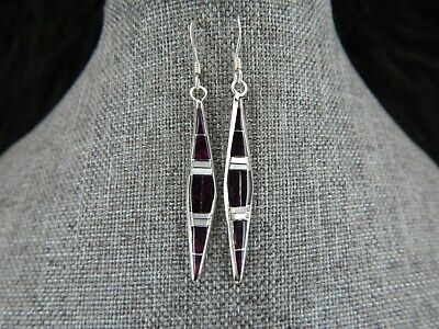 Zuni Inlay & Sterling Silver Earrings - Orlandy Laate - High Lonesome Trading