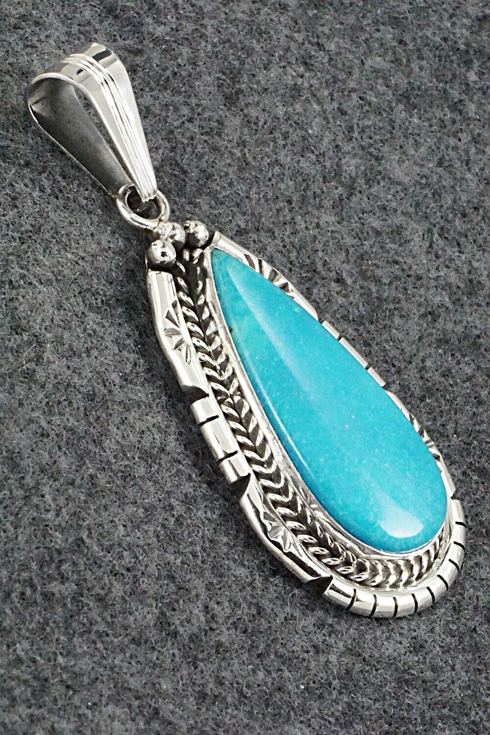 Turquoise & Sterling Silver Pendant - Samuel Yellowhair