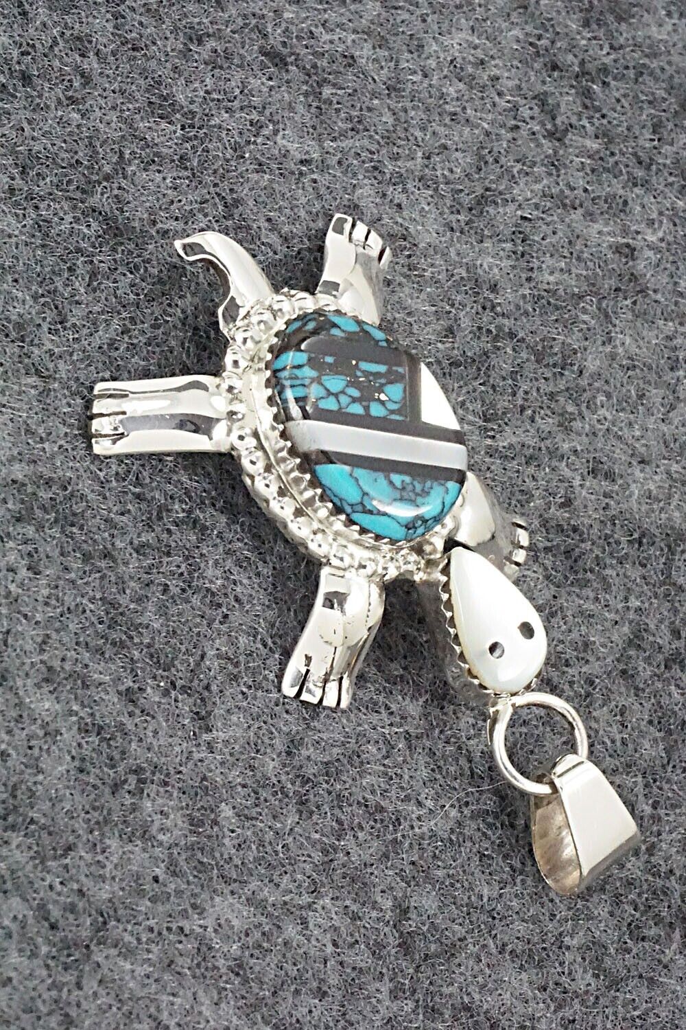 Multi Stone & Sterling Silver Inlay Pendant - Wayne Haloo