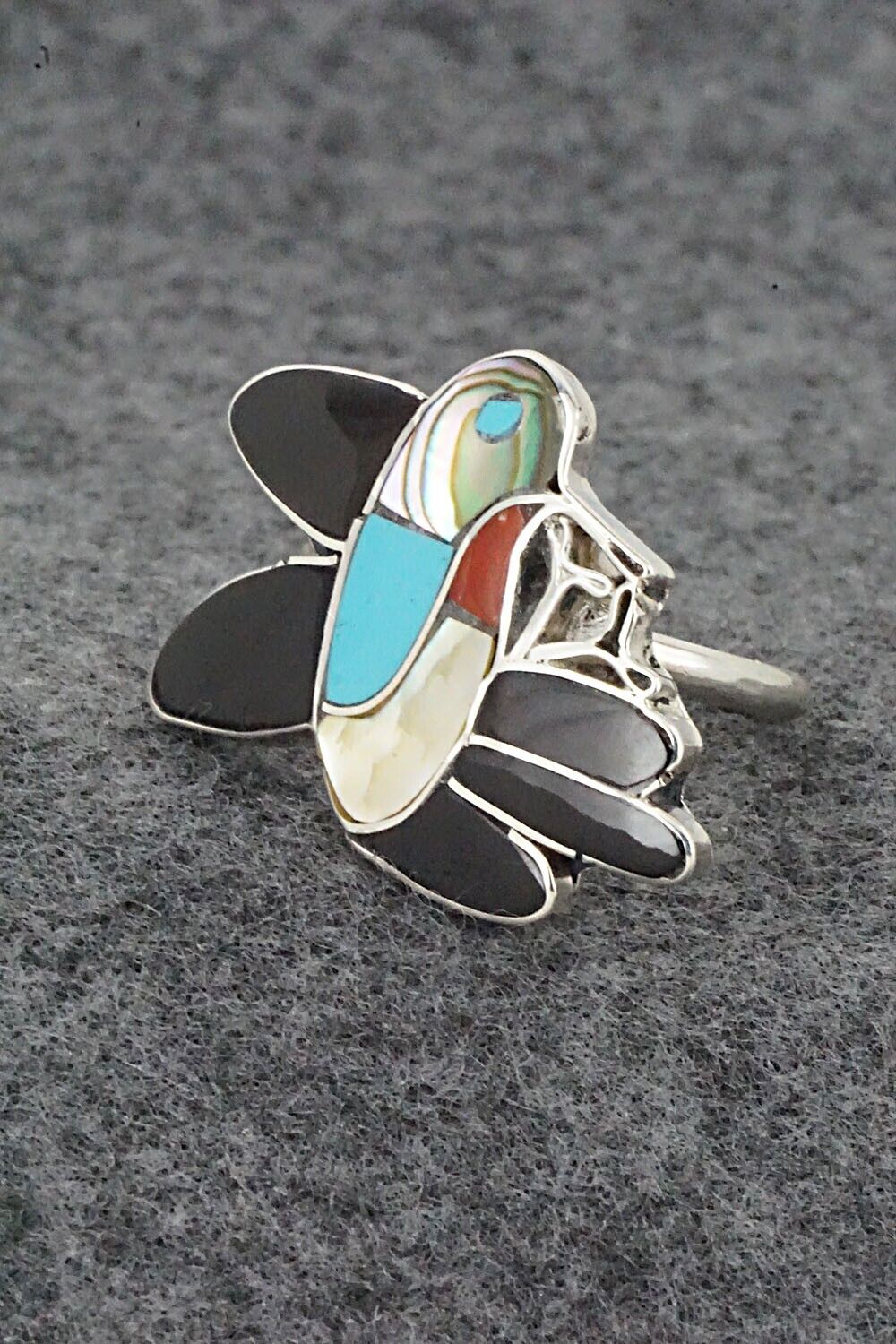 Multi Stone & Sterling Silver Ring - Lenora Gia - Size 8