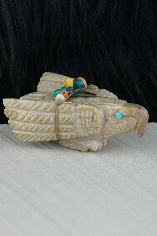 Eagle Zuni Fetish Carving - Narren Bowannie - High Lonesome Trading