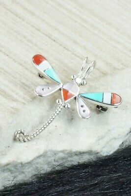 Multi Stone and Sterling Silver Pendant & Pin - Lyndon Ahiyite