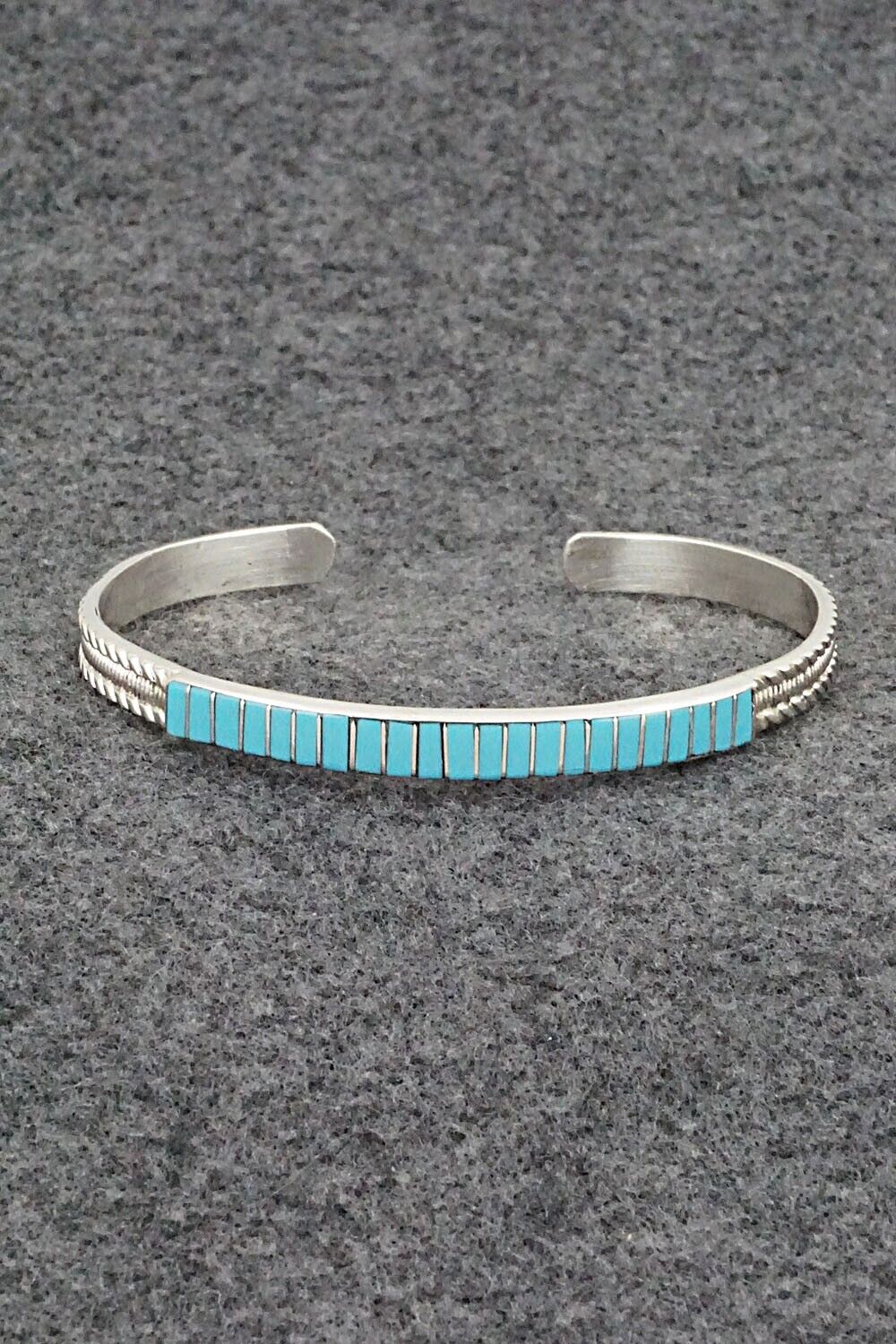 Turquoise & Sterling Silver Inlay Bracelet - Orlando Laweka