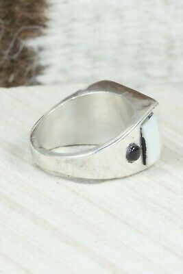 Turquoise & Sterling Silver Ring - Leslie & Gladys Lamy - Size 10.25
