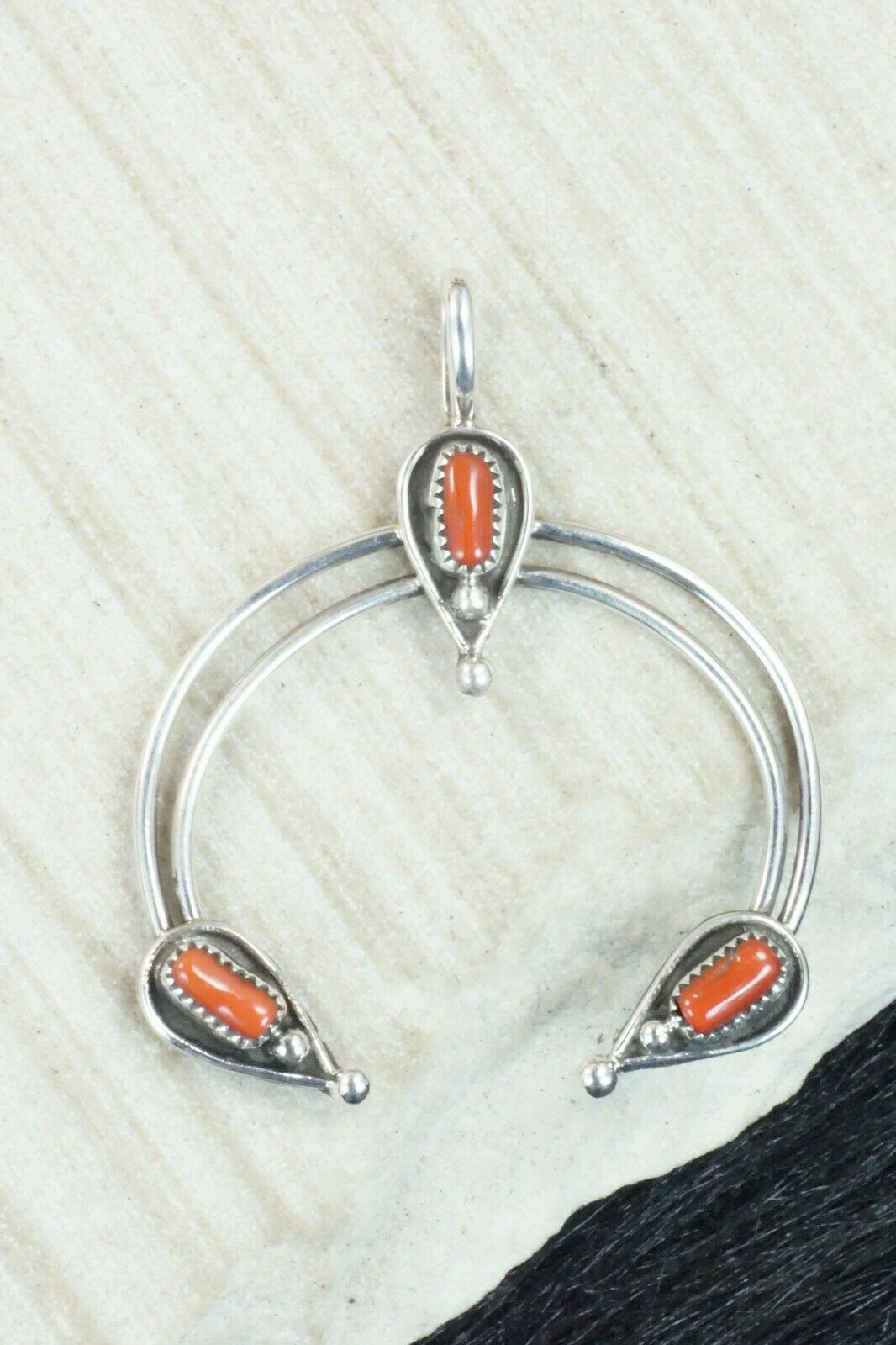 Coral & Sterling Silver Pendant - Priscilla Reeder