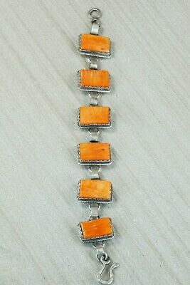 Navajo Spiny Oyster and Sterling Silver Link Bracelet - Selina Warner