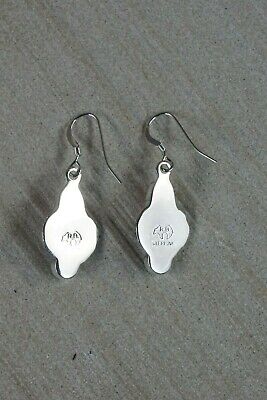 Navajo Turquoise Spiny Oyster and Sterling Silver Earrings - Adelarae Yazzie - High Lonesome Trading