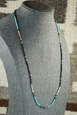 Turquoise, Shell, Coral & Sterling Silver Necklace - Esquipula Tenorio