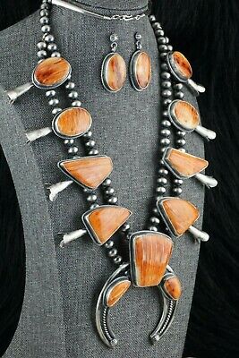 Navajo Spiny Oyster & Sterling Silver Squash Blossom - Raymond Delgarito - High Lonesome Trading