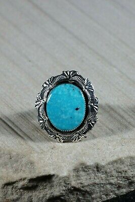 Navajo Turquoise and Sterling Silver Ring - Daniel Benally - Size 7 - High Lonesome Trading