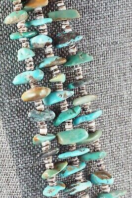 Turquoise, Shell & Sterling Silver Necklace - Torevia Crespin