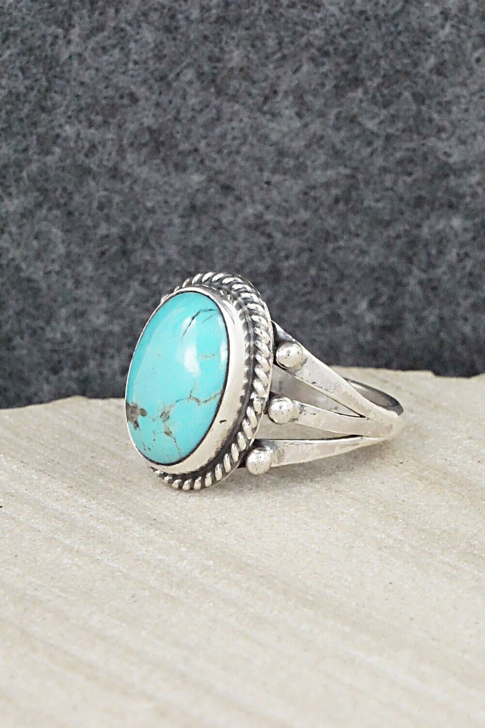 Turquoise & Sterling Silver Ring - Alice Rose Saunders - Size 7