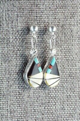 Multi Stone Inlay & Sterling Silver Earrings - Ola Eriacho