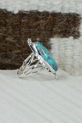 Navajo Turquoise & Sterling Silver Ring - Samuel Yellowhair - Size 6