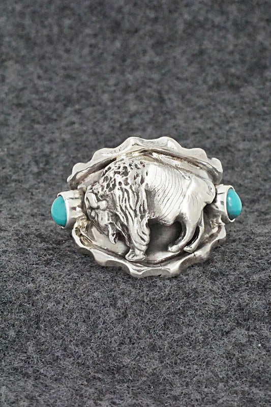 Turquoise & Sterling Silver Ring - Genevieve Francisco - Size 10